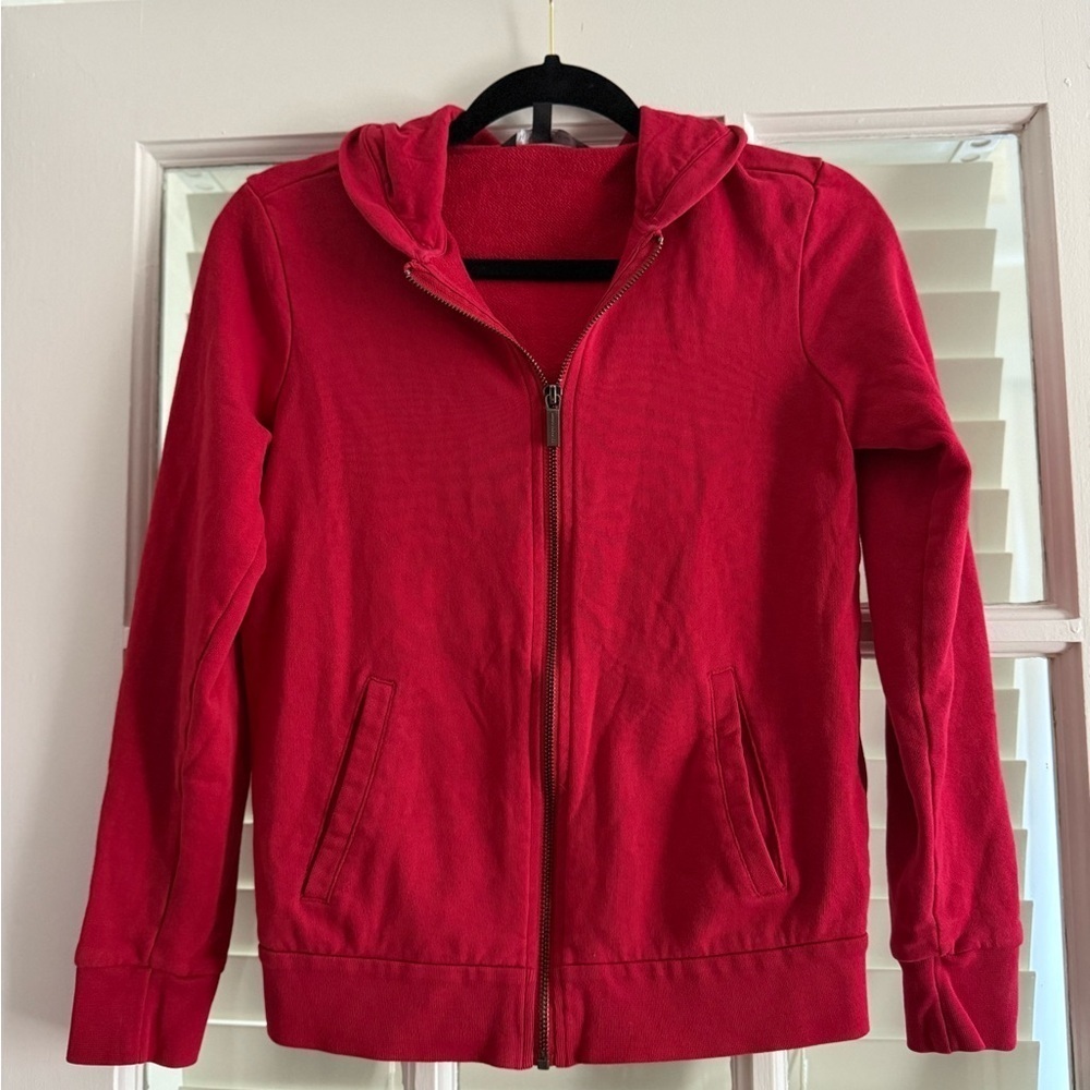 Armani Exchange Red Zip-Up Hoodie